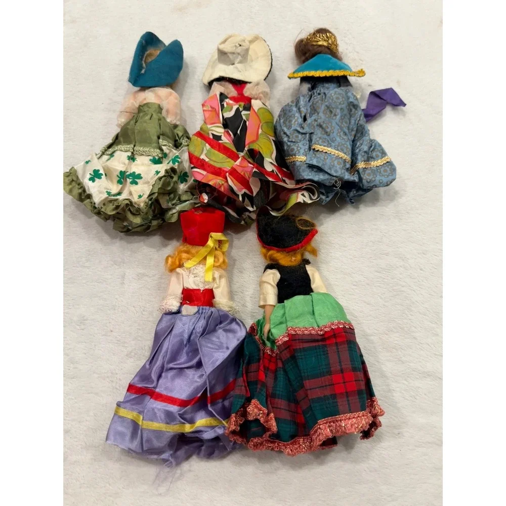 Vintage Arco Dolls of the World Sleep Eye Dolls Lot of 5 Souvenir Dolls 8in